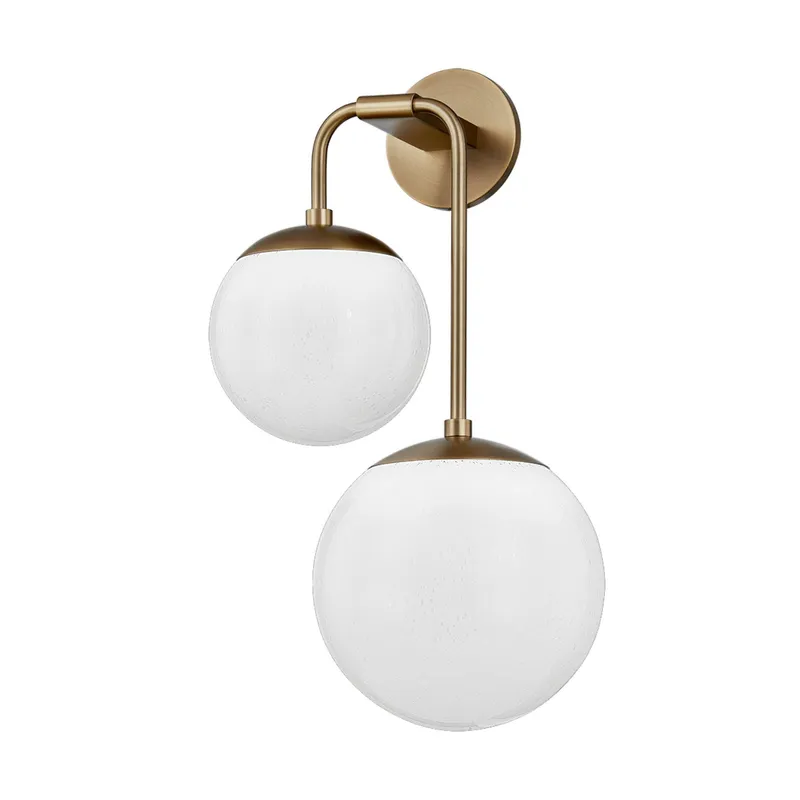 Brogan 2-Light Wall Sconce in Patina Brass 12.75W x 22.25H