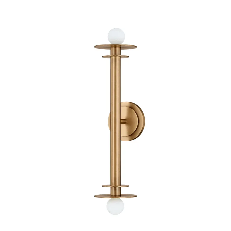Arley 2-Light Wall Sconce in Patina Brass 5W x 21H