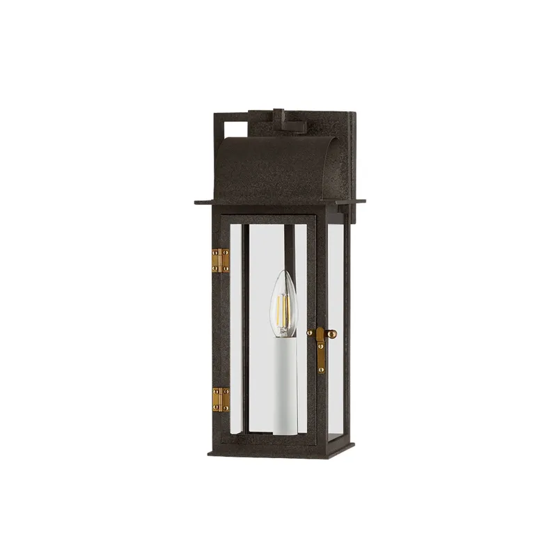 Bohen 1-Light Exterior Wall Sconce in French Iron 6W x 14.75H