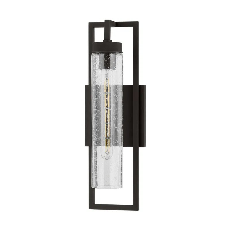 Chester 1-Light Exterior Wall Sconce in Texture Black 6W x 18H