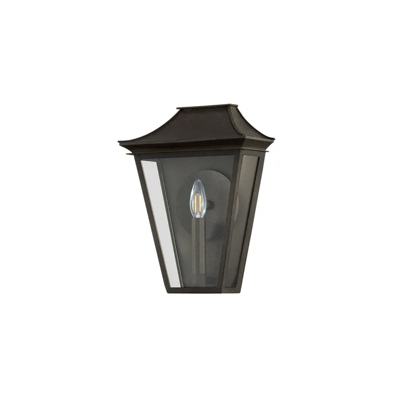 Tehama 1-Light Exterior Wall Sconce in French Iron 10W x 13.5H