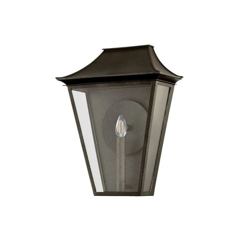 Tehama 1-Light Exterior Wall Sconce in French Iron 12.75W x 17H