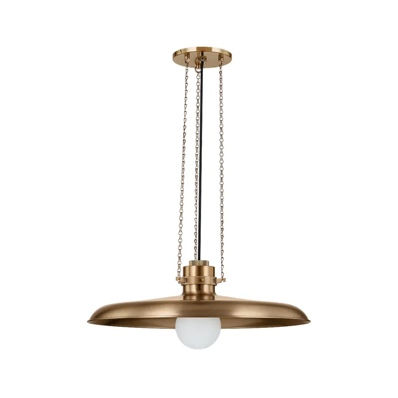 Rainhill 1-Light Pendant in Patina Brass 24W x 9H