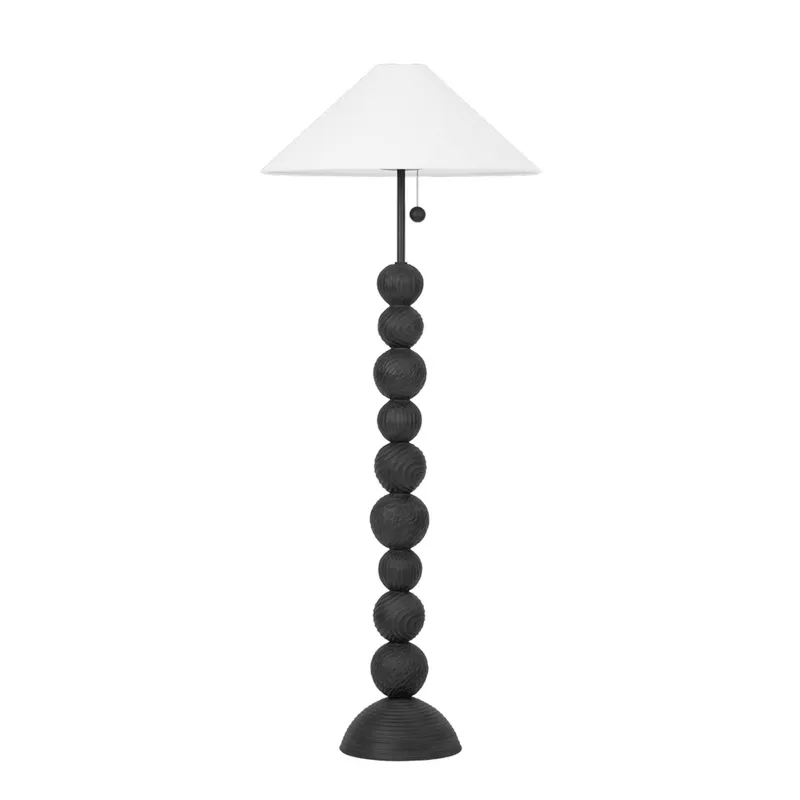 Miela 2-Light Floor Lamp in Forged Iron by Loft & Thought 26W x 64H