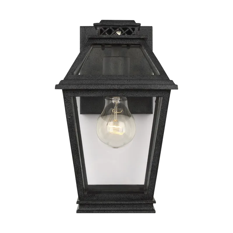 Chapman & Myers Falmouth Extra Small Outdoor Wall Lantern in Dark Weathered Zinc