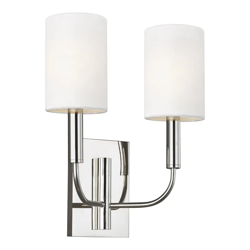 Ellen DeGeneres Brianna Double Sconce in Polished Nickel