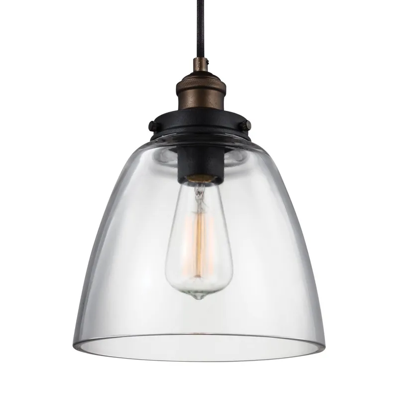 Sean Lavin Baskin Dome Pendant in Painted Aged Brass / Dark Weathered Zinc