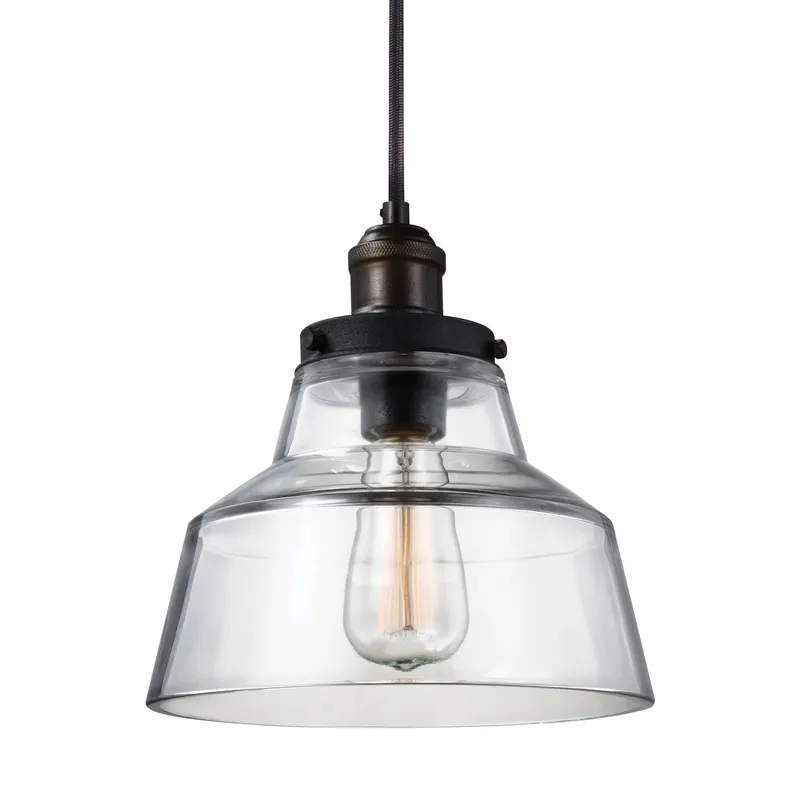 Sean Lavin Baskin Chimney Pendant in Painted Aged Brass / Dark Weathered Zinc
