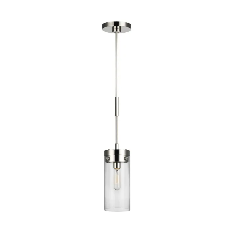 Chapman & Myers Garrett Medium Cylinder Pendant in Polished Nickel
