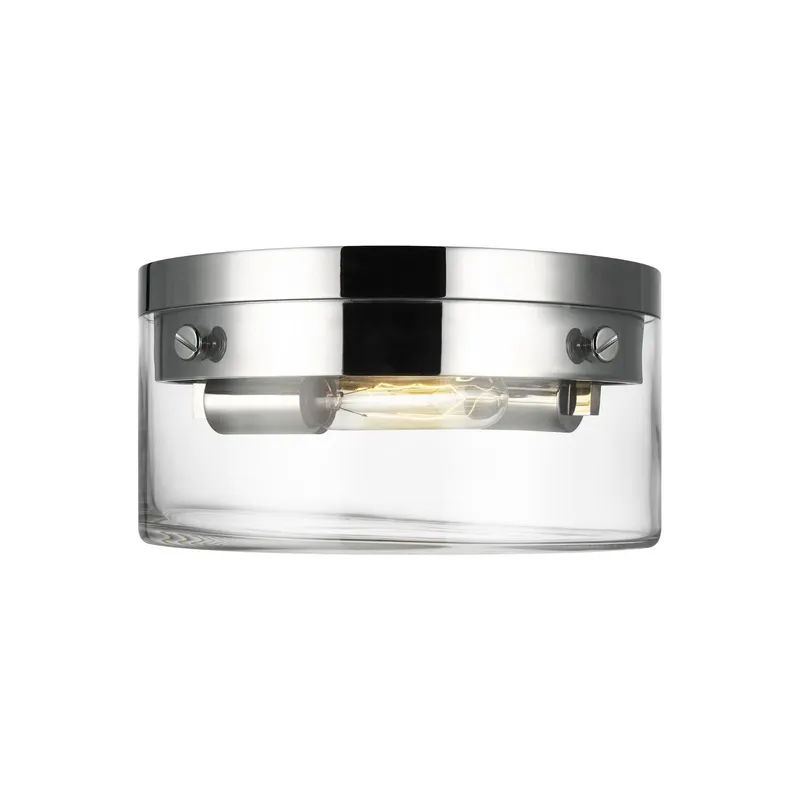 Chapman & Myers Garrett Medium Flush Mount in Polished Nickel