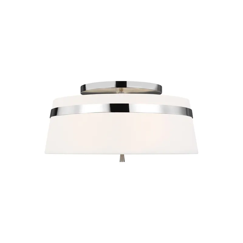 Alexa Hampton Cordtlandt Large Semi-Flush Mount in Polished Nickel