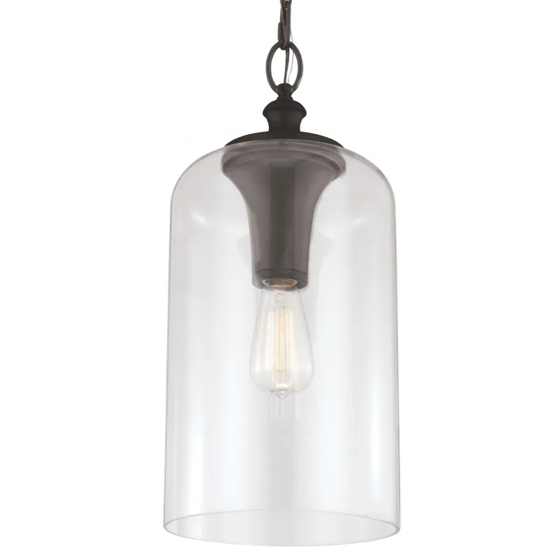 Sean Lavin Hounslow Clear Glass Pendant in Oil Rubbed Bronze