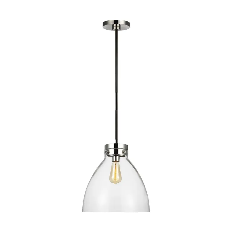 Chapman & Myers Garrett Wide Pendant in Polished Nickel