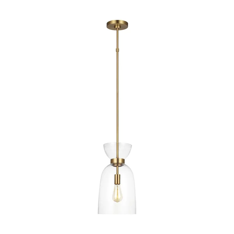 kate spade new york Londyn Tall Pendant in Burnished Brass with Clear Glass
