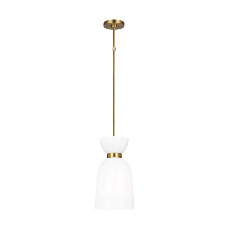 kate spade new york Londyn Tall Pendant in Burnished Brass with Milk White Glass