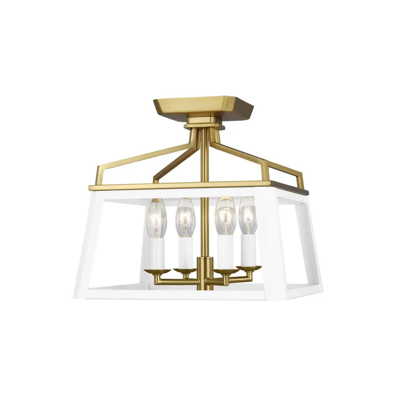 Chapman & Myers Carlow Flush Mount in White Matte