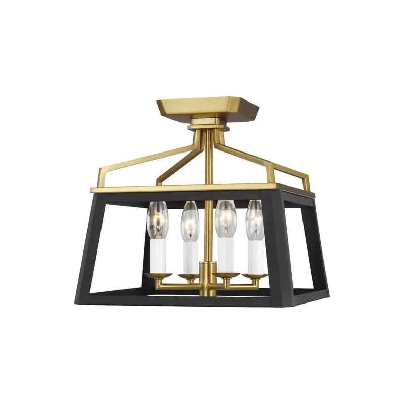 Chapman & Myers Carlow Flush Mount in Midnight Black