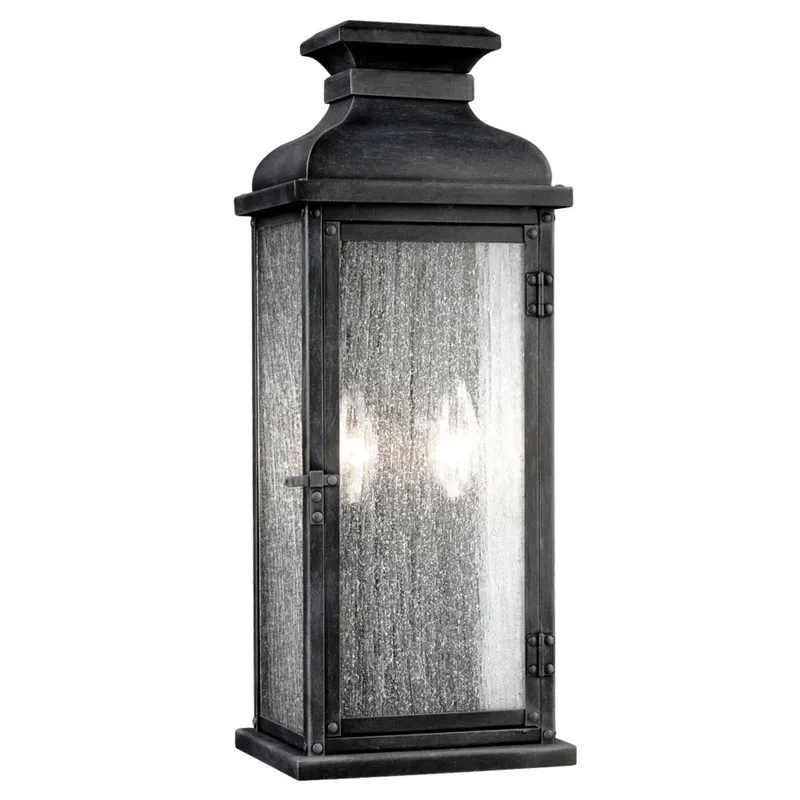 Sean Lavin Pediment Medium Lantern in Dark Weathered Zinc