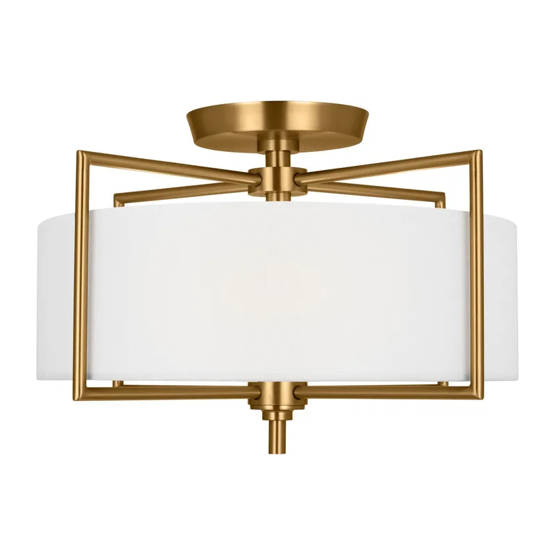 Chapman & Myers Perno Medium Semi-Flush Mount in Burnished Brass