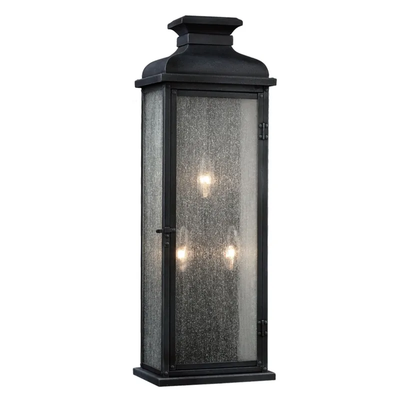 Sean Lavin Pediment Wide Lantern in Dark Weathered Zinc
