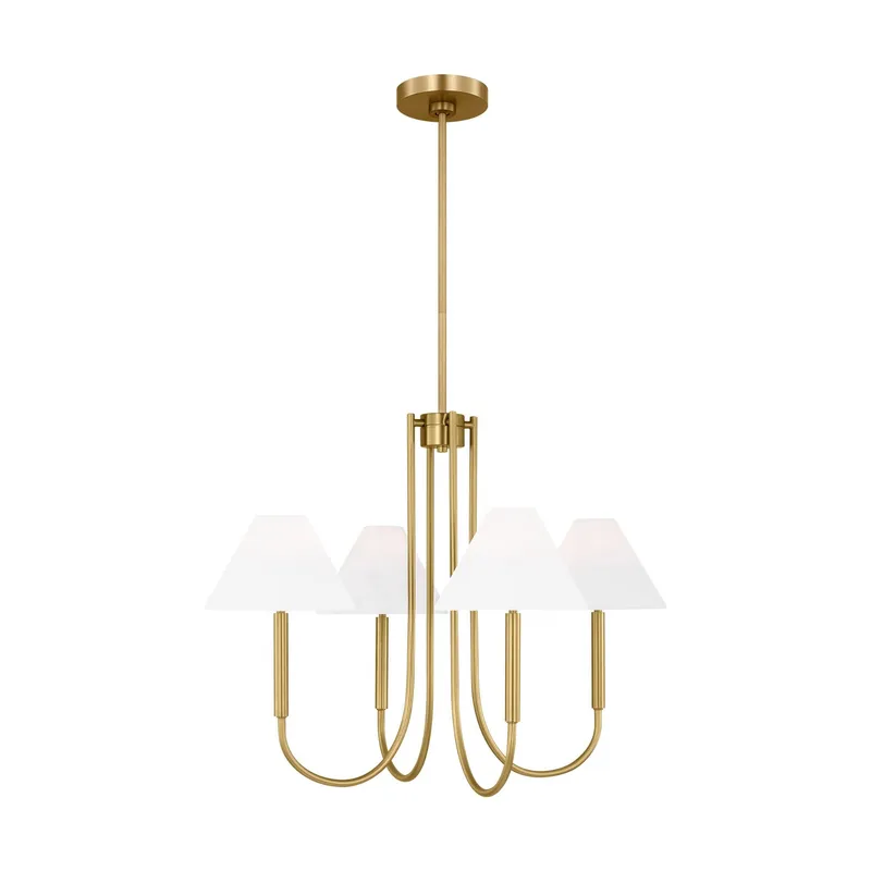 Drew & Jonathan Porteau Medium Chandelier in Satin Brass