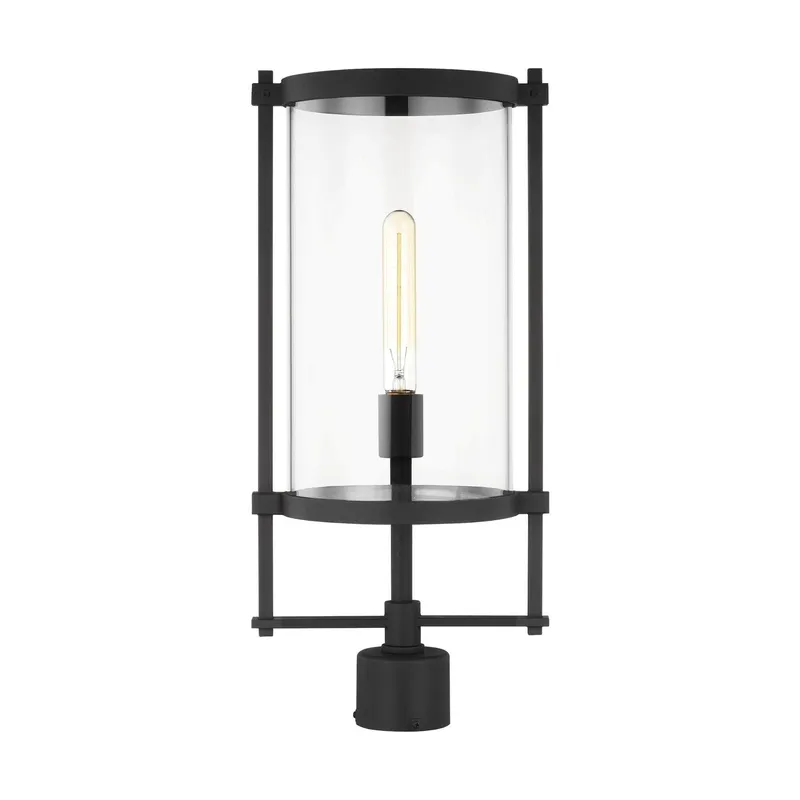Chapman & Myers Eastham Outdoor Post Lantern in Textured Black