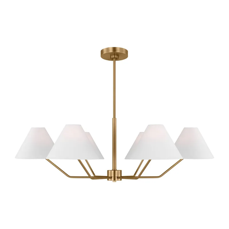 Drew & Jonathan Burke Large Chandelier in Satin Brass