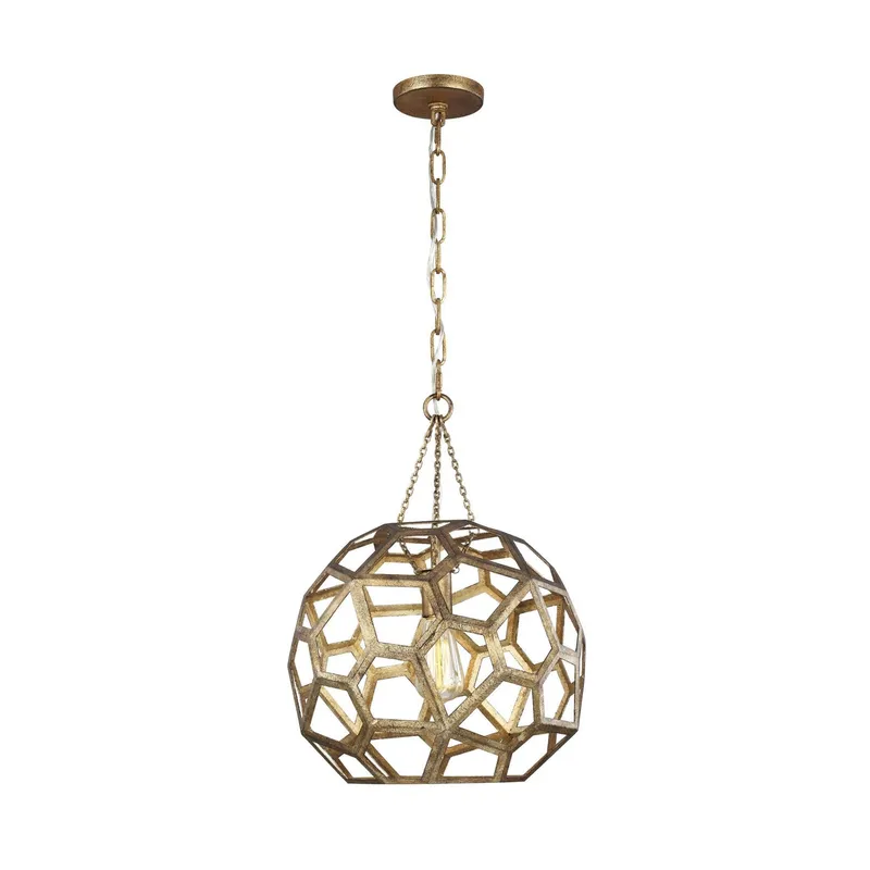 Alexa Hampton Feccetta Medium Pendant in Antique Gild