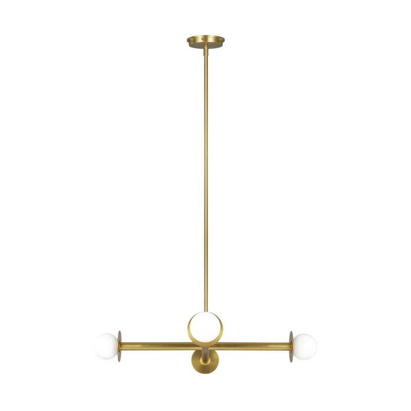 Kelly Wearstler Nodes Wide Chandelier in Burnished Brass