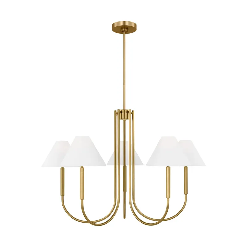 Drew & Jonathan Porteau Large Chandelier in Satin Brass