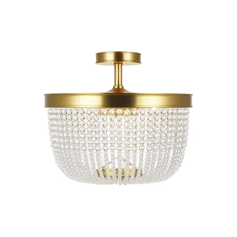 Chapman & Myers Summerhill Semi Flush Mount in Burnished Brass