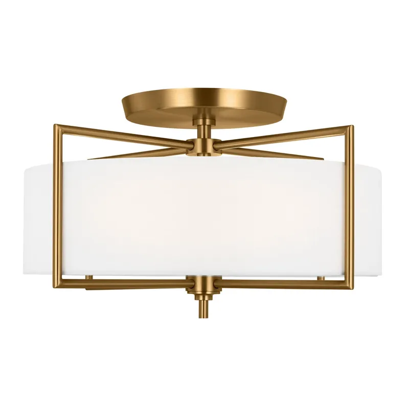 Chapman & Myers Perno Large Semi-Flush Mount in Burnished Brass