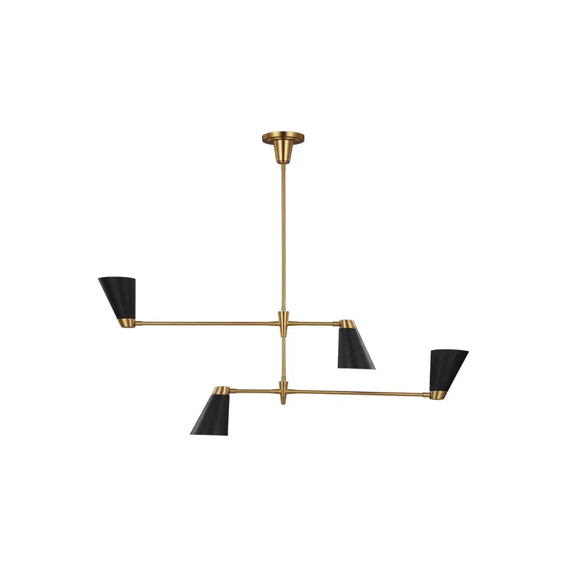Thomas O'Brien Signoret Medium Chandelier in Burnished Brass