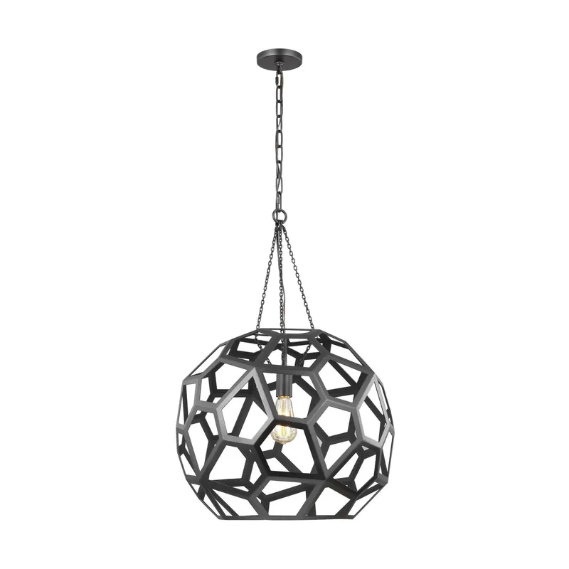 Alexa Hampton Feccetta Large Pendant in Midnight Black