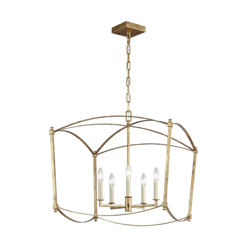Sean Lavin Thayer Wide Lantern in Antique Gild