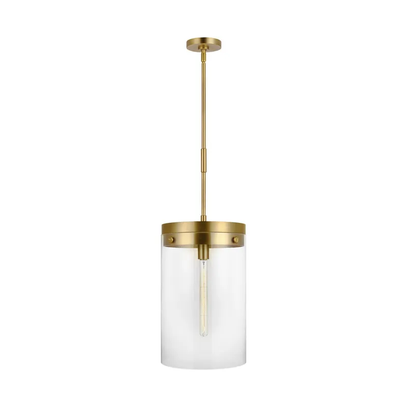 Chapman & Myers Garrett Large Cylinder Pendant in Burnished Brass