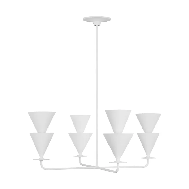 Christiane Lemieux Cornet Large Chandelier in Cast Plaster