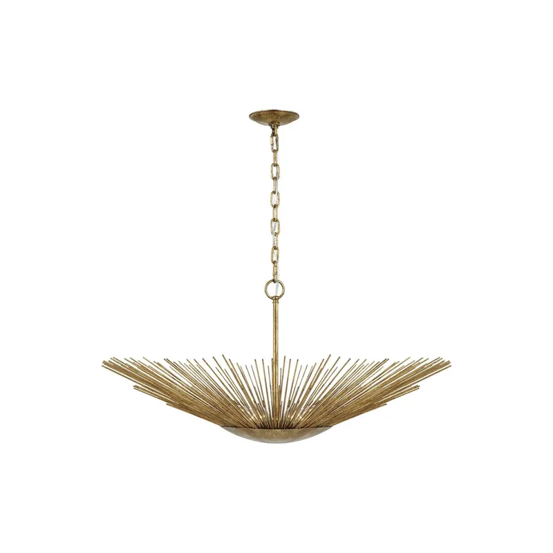 Alexa Hampton Helios Wide Pendant in Antique Gild