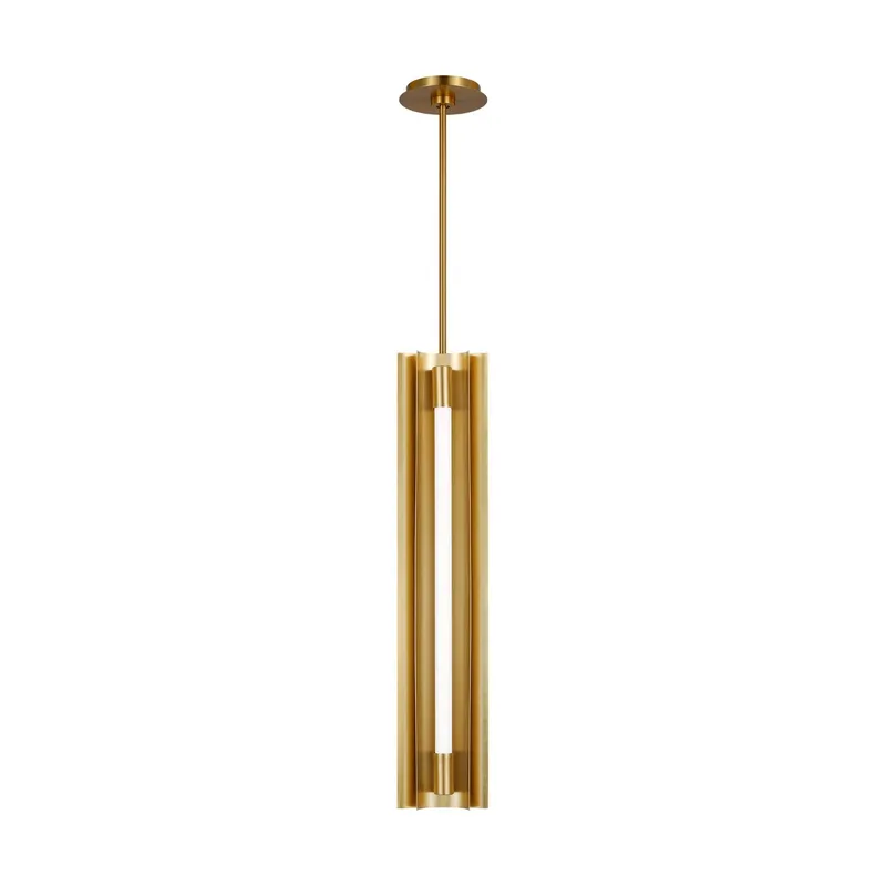 Kelly Wearstler Carson Four Light Narrow Pendant in Burnished Brass