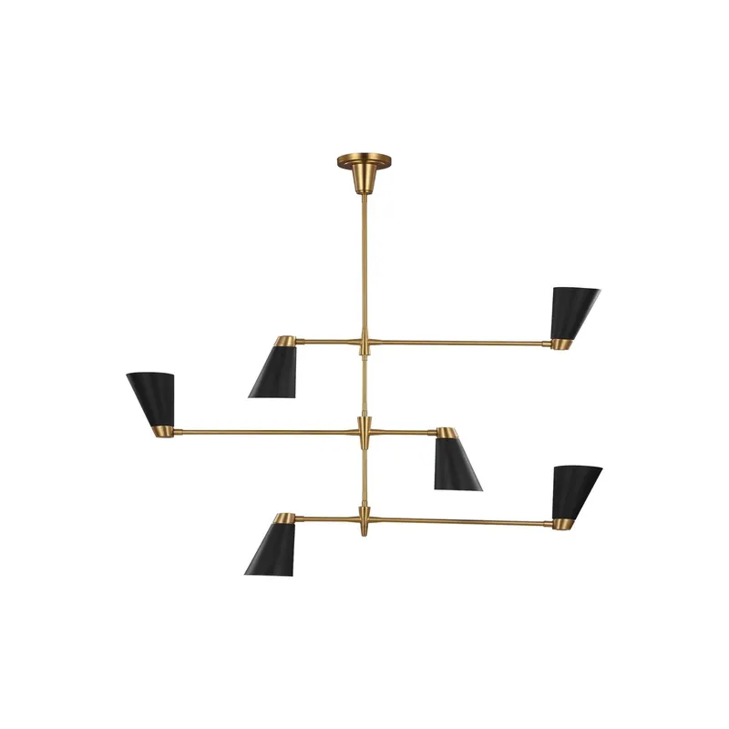 Thomas O'Brien Signoret Large Chandelier in Burnished Brass