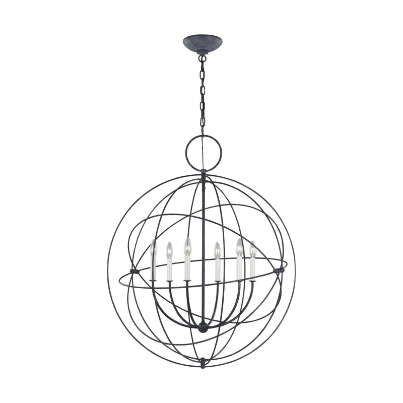 Chapman & Myers Bayberry Large Pendant in Weathered Galvanized