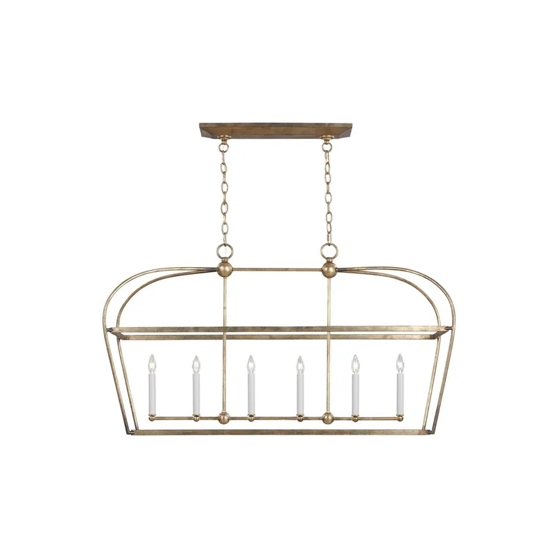 Chapman & Myers Stonington Linear Lantern in Antique Gild