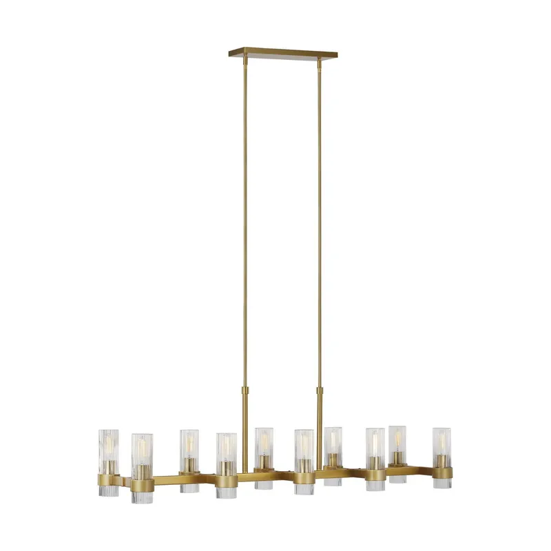 Chapman & Myers Geneva Linear Chandelier in Burnished Brass
