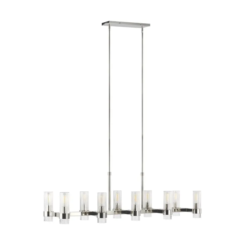 Chapman & Myers Geneva Linear Chandelier in Polished Nickel