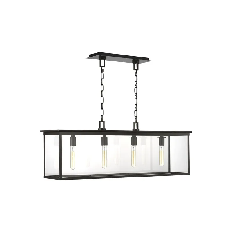 Chapman & Myers Freeport Linear Outdoor Chandelier in Heritage Copper