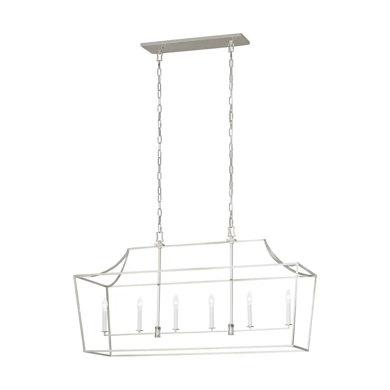 Chapman & Myers Southold Linear Lantern in Polished Nickel