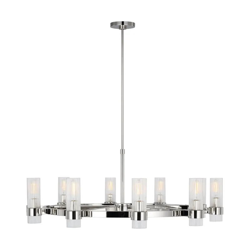 Chapman & Myers Geneva Large Chandelier in Polished Nickel