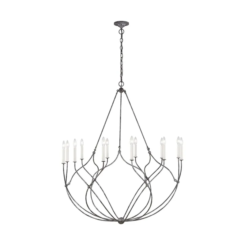 Chapman & Myers Richmond Large Chandelier in Weathered Galvanized