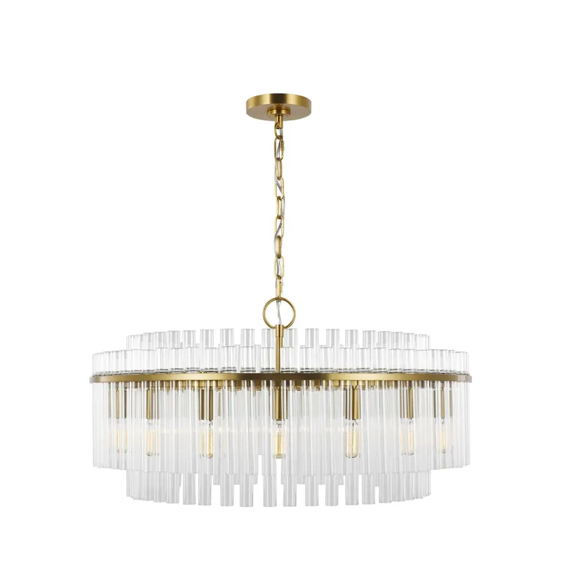 Chapman & Myers Beckett Large Chandelier in Burnished Brass