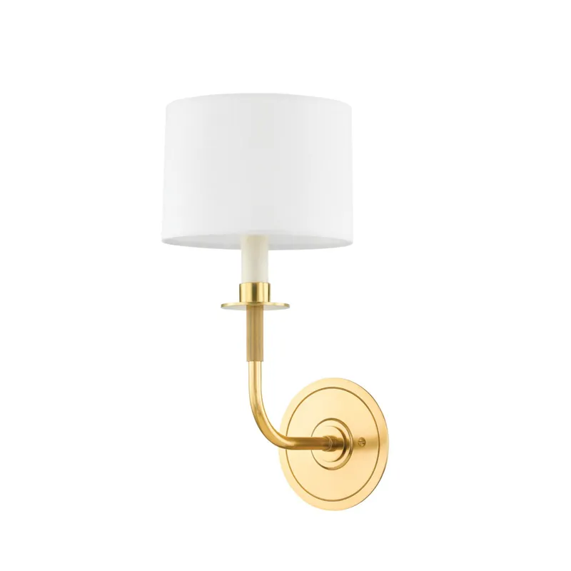 Paramus 1-Light Wall Sconce in Aged Brass 7W x 14.5H